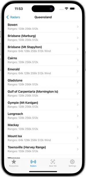 List of all BOM radar stations organised by state